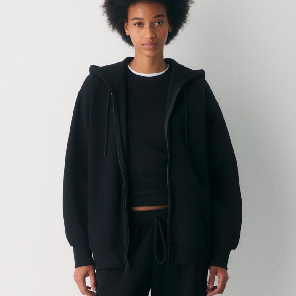 Aritzia TNA Sweatfleece Boyfriend Black Hoodie